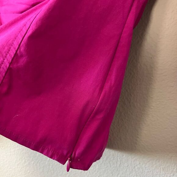 Talbots Magenta Faux Wrap Ruched Collar Top - Picture 4 of 9